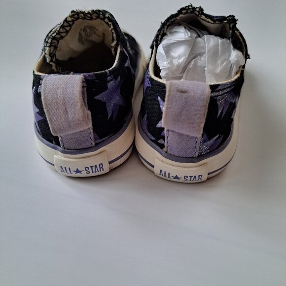 🌈 Converse All Star Purple Stars Toddler Sneakers – Size 5 - Picture 3 of 6